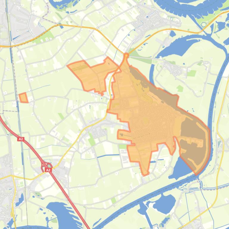 Kaart van de woonplaats Kerkdriel.