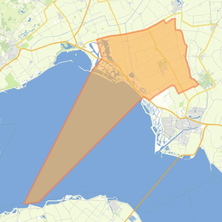 Kaart van de woonplaats Kerkwerve.