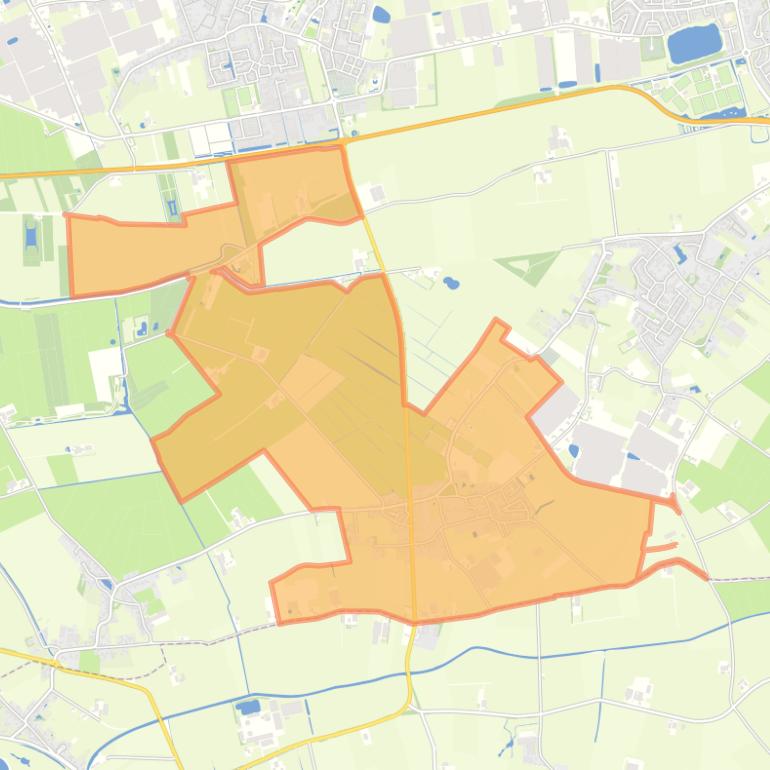 Kaart van de woonplaats Kerkwijk.