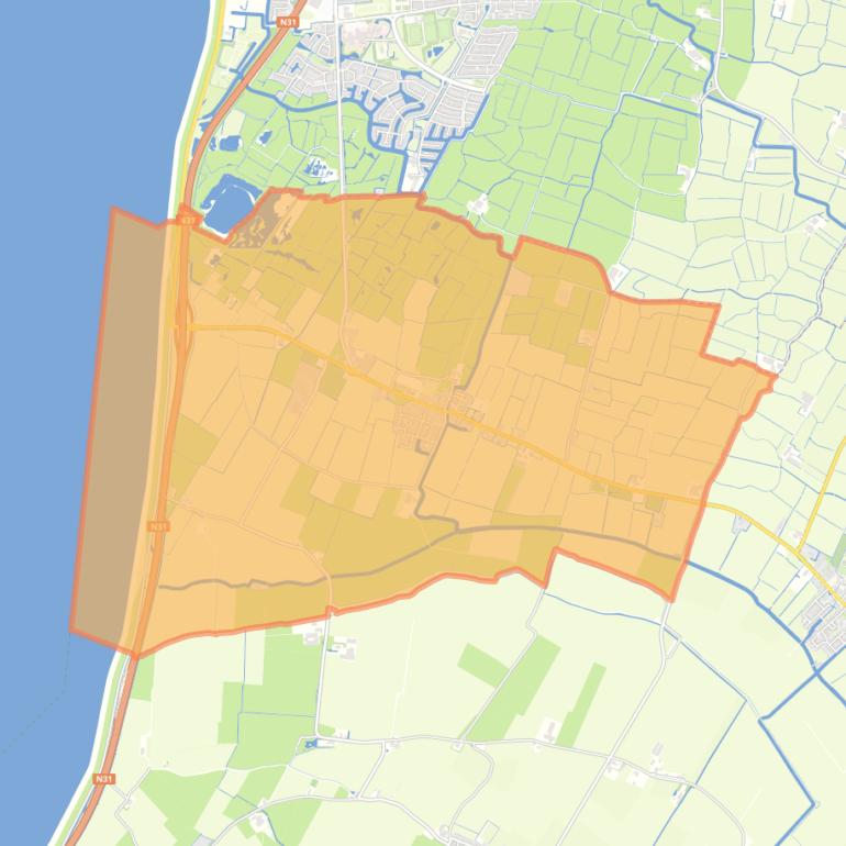 Kaart van de woonplaats Kimswerd.