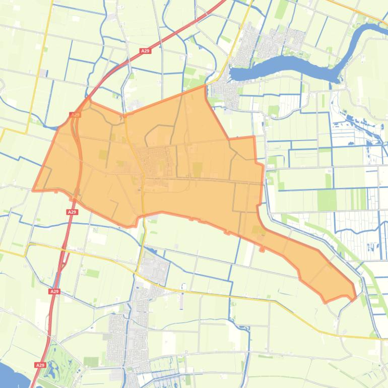 Kaart van de woonplaats Klaaswaal.