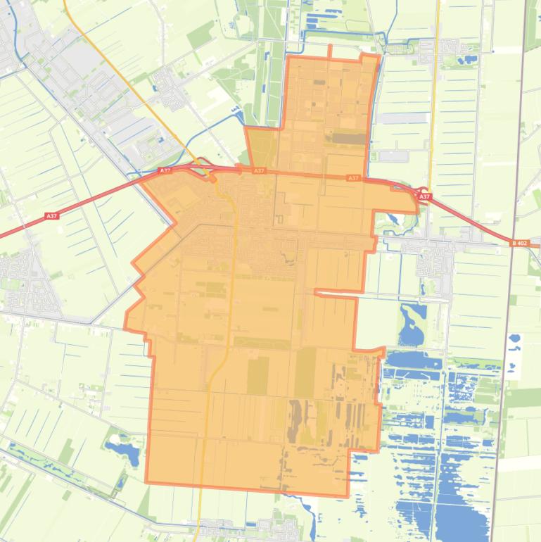 Kaart van de woonplaats Klazienaveen.