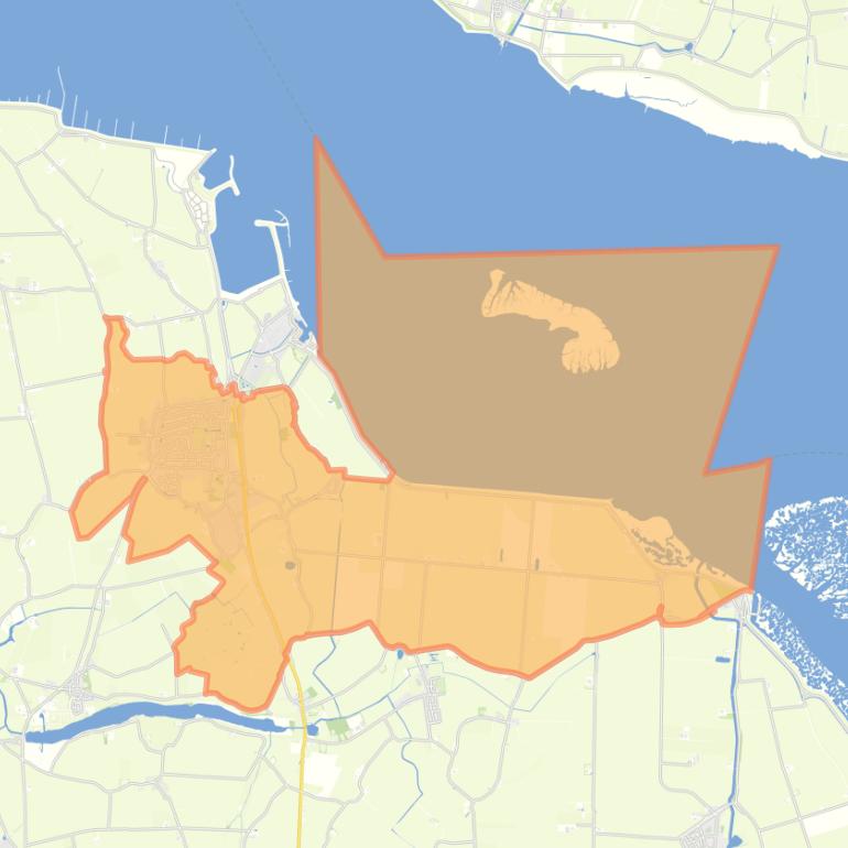 Kaart van de woonplaats Kloosterzande.