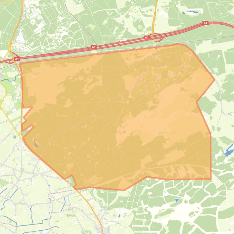 Kaart van de woonplaats Kootwijk.