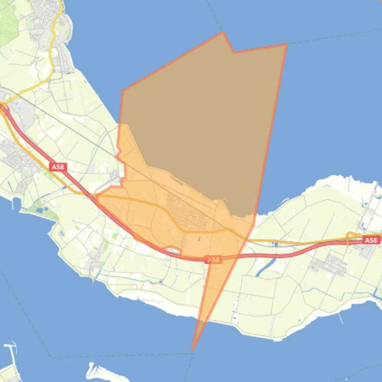 Kaart van de woonplaats Krabbendijke.