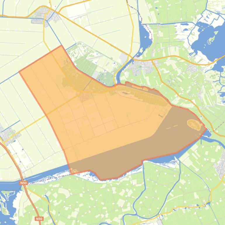 Kaart van de woonplaats Kraggenburg.