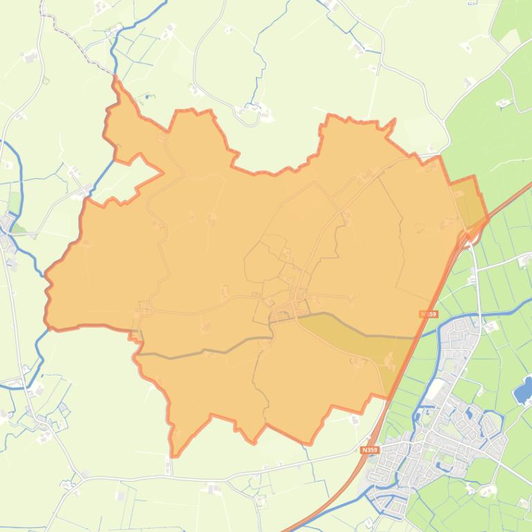 Kaart van de woonplaats Kûbaard.