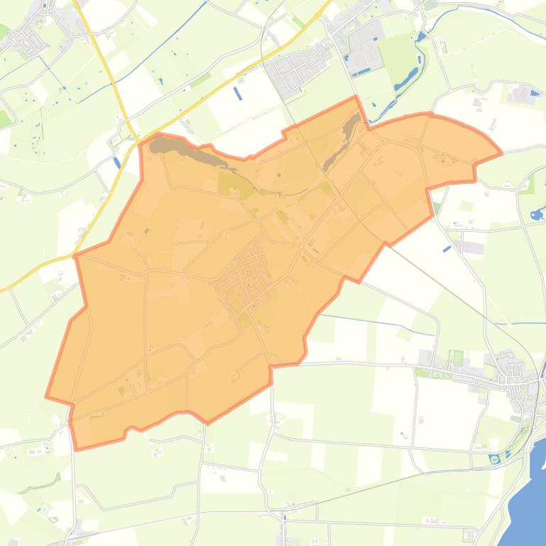 Kaart van de woonplaats Kwadendamme.