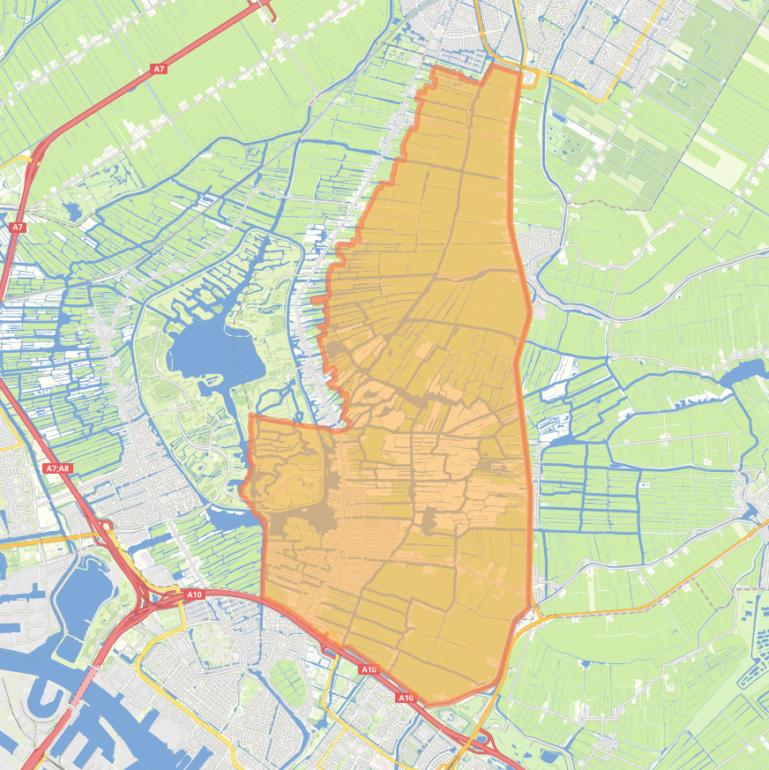 Kaart van de woonplaats Landsmeer.