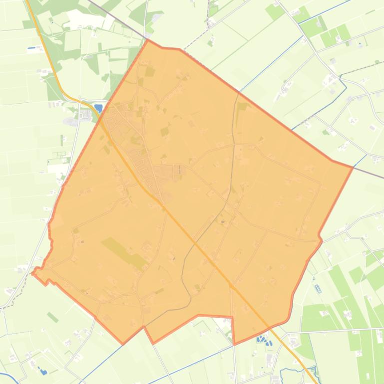 Kaart van de woonplaats Langeveen.