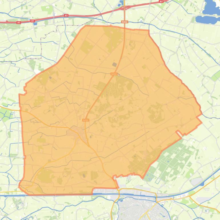 Kaart van de woonplaats Laren.