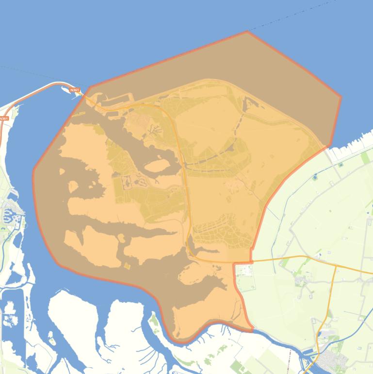 Kaart van de woonplaats Lauwersoog.