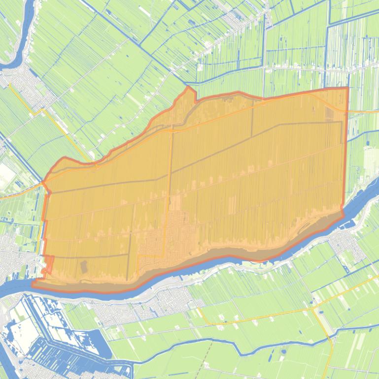 Kaart van de woonplaats Lekkerkerk.