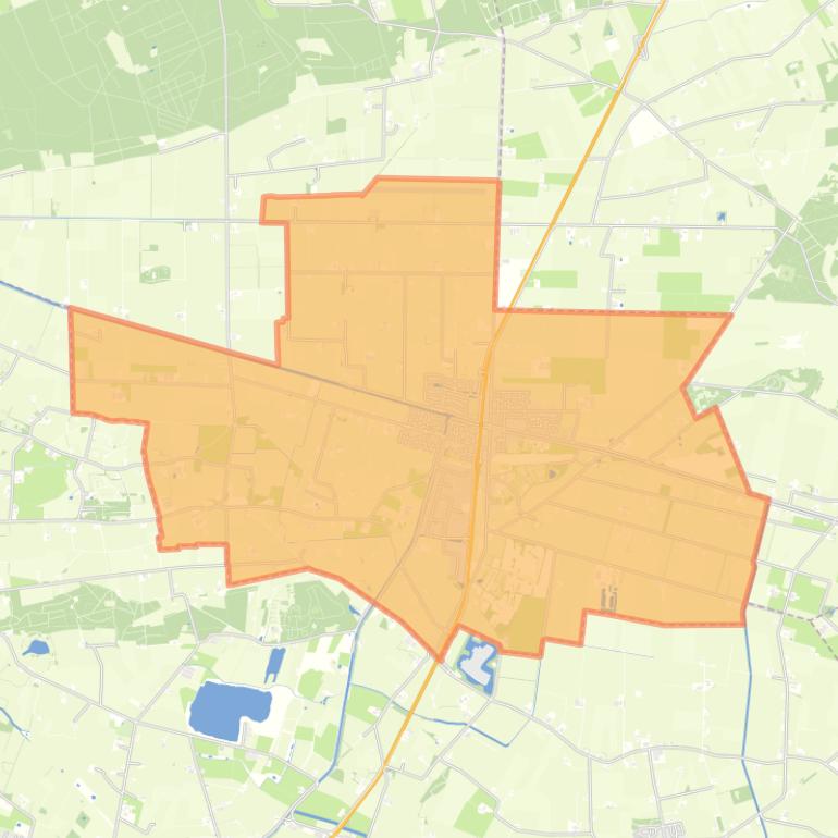 Kaart van de woonplaats Lemelerveld.