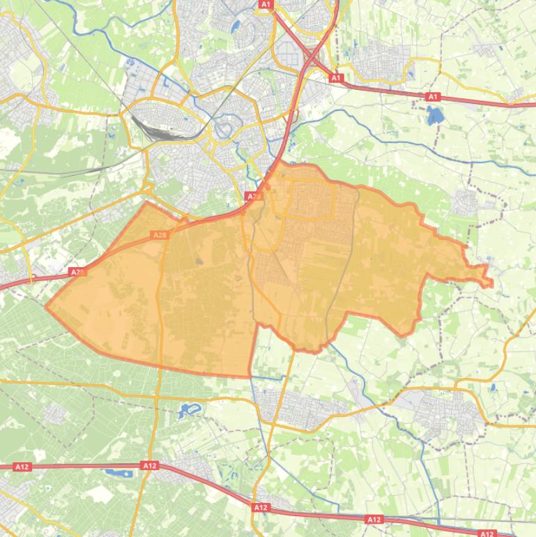 Kaart van de woonplaats Leusden.