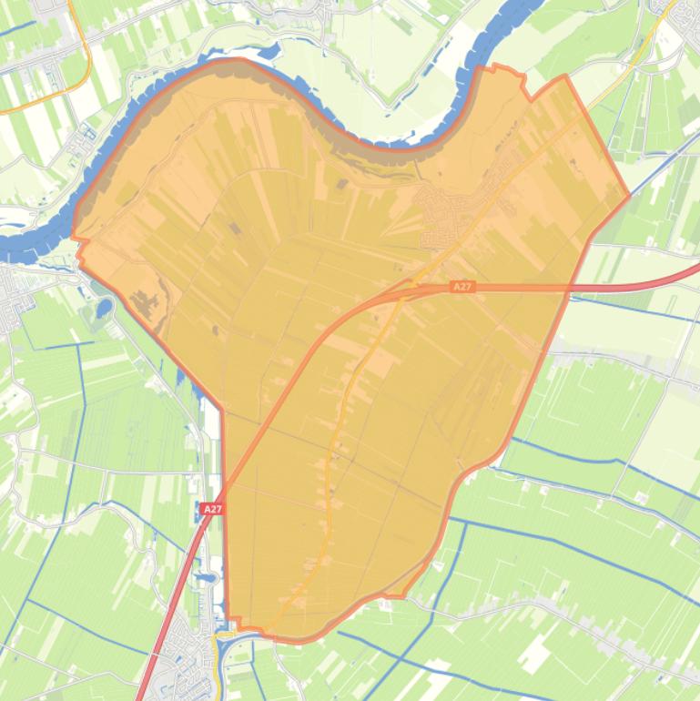 Kaart van de woonplaats Lexmond.