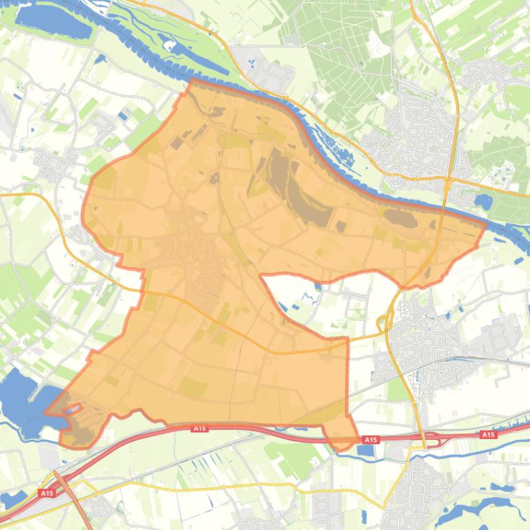 Kaart van de woonplaats Lienden.