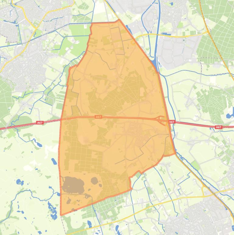 Kaart van de woonplaats Lierop.