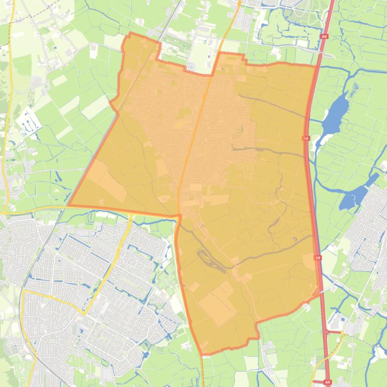 Kaart van de woonplaats Limmen.