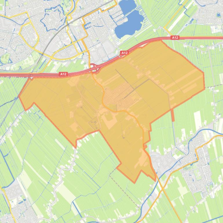 Kaart van de woonplaats Linschoten.