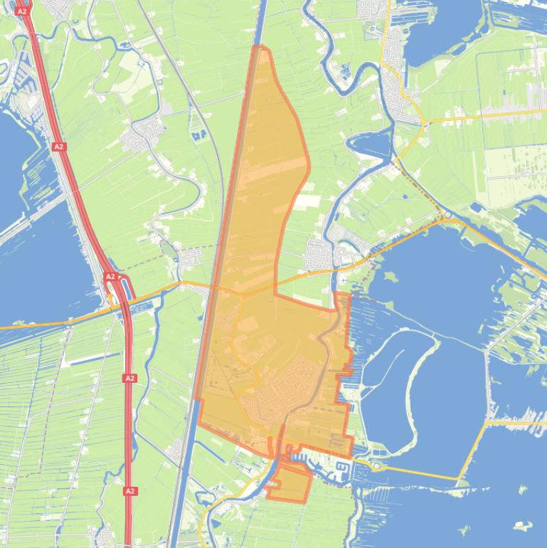 Kaart van de woonplaats Loenen aan de Vecht.