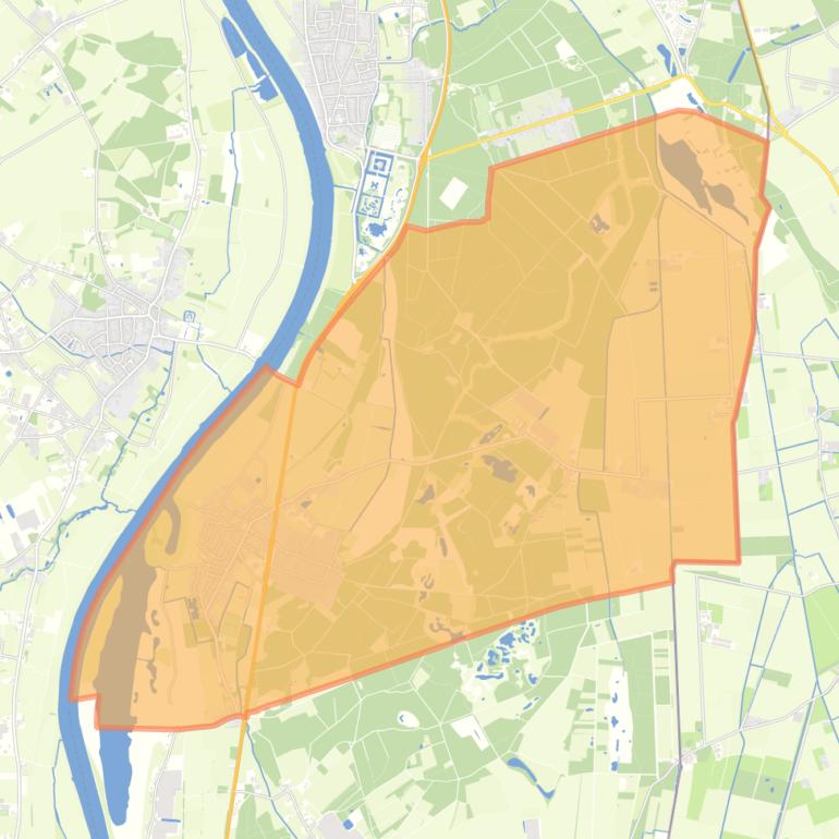 Kaart van de woonplaats Lomm.