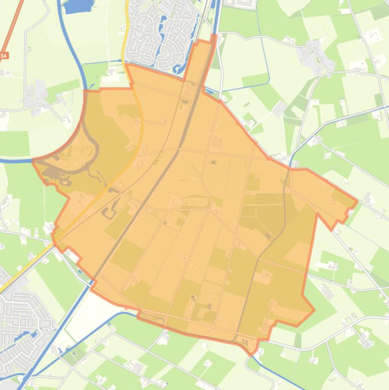 Kaart van de woonplaats Loozen.