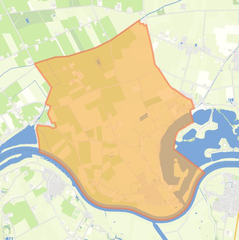 Kaart van de woonplaats Maasbommel.