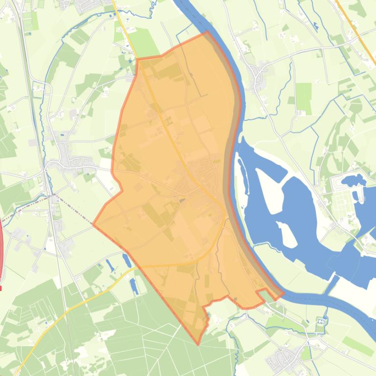 Kaart van de woonplaats Maashees.