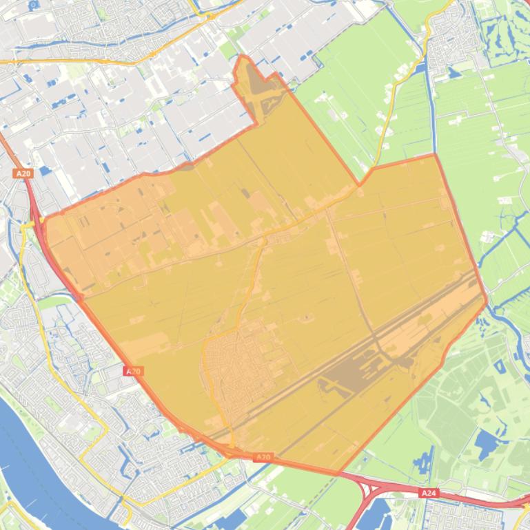 Kaart van de woonplaats Maasland.