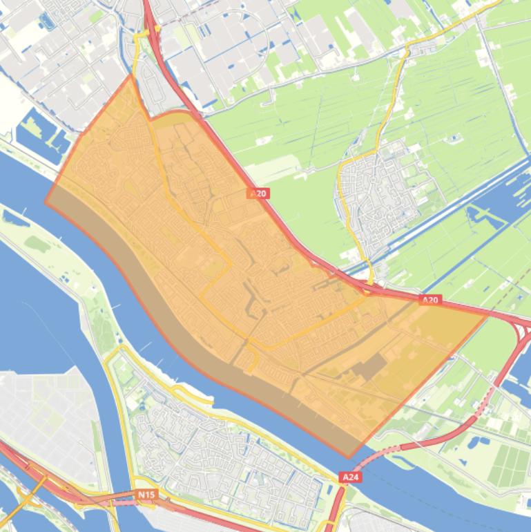 Kaart van de woonplaats Maassluis.