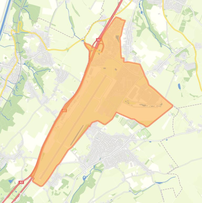 Kaart van de woonplaats Maastricht-Airport.
