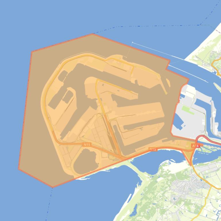 Kaart van de woonplaats Maasvlakte Rotterdam.