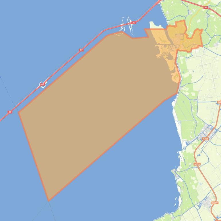 Kaart van de woonplaats Makkum.