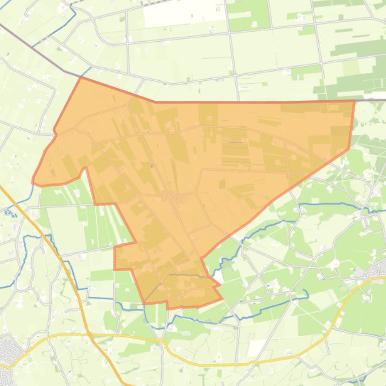 Kaart van de woonplaats Manderveen.