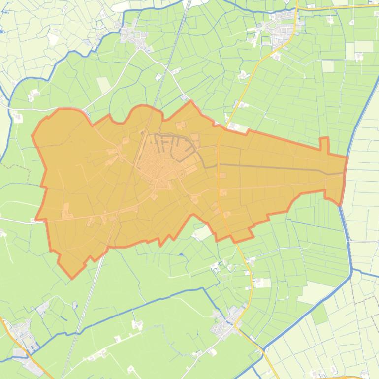 Kaart van de woonplaats Mantgum.