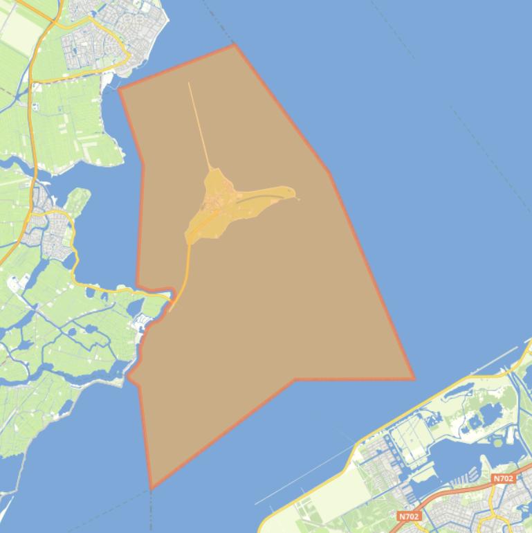 Kaart van de woonplaats Marken.