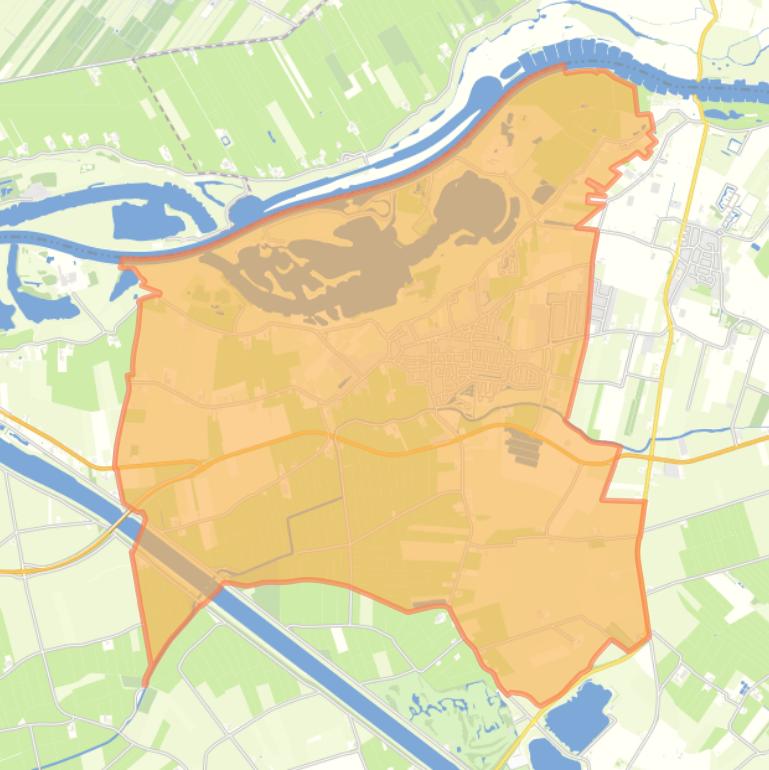 Kaart van de woonplaats Maurik.