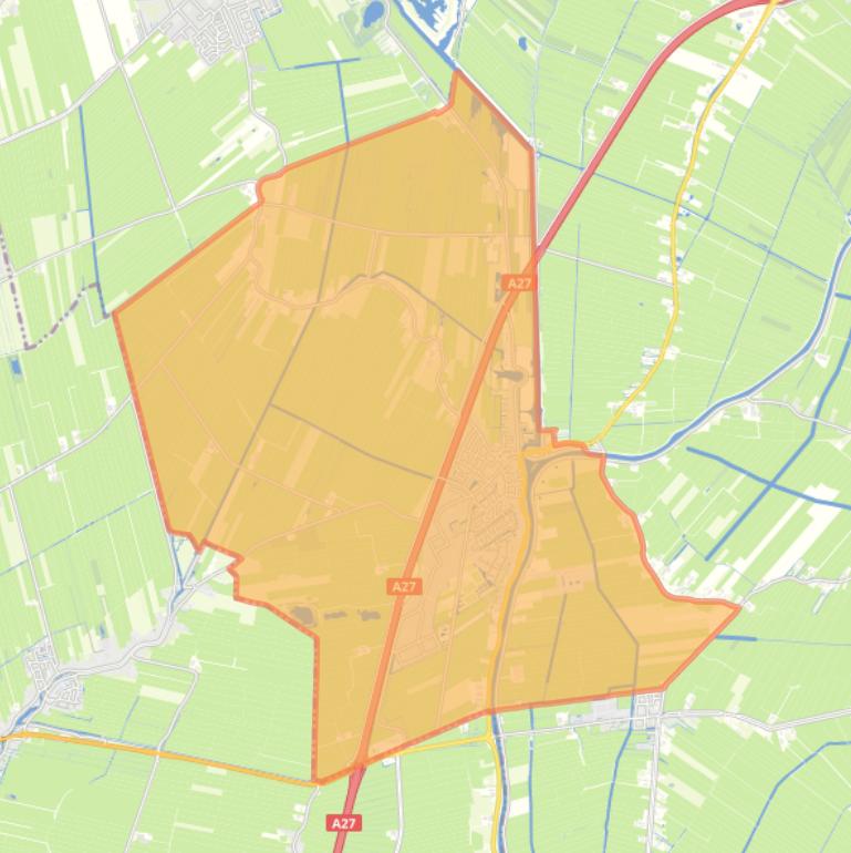 Kaart van de woonplaats Meerkerk.