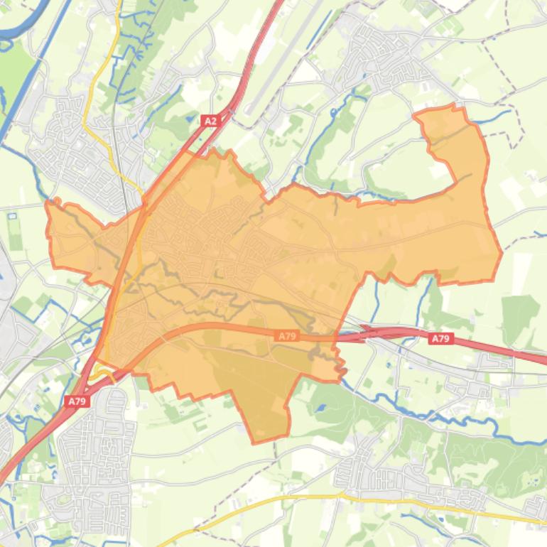 Kaart van de woonplaats Meerssen.