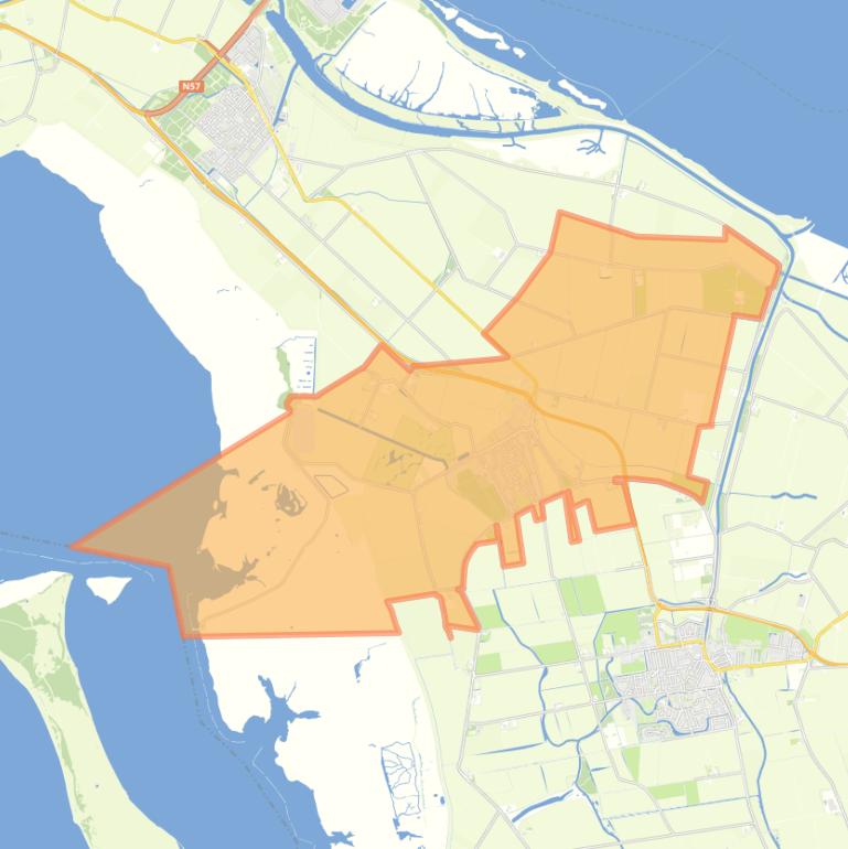 Kaart van de woonplaats Melissant.