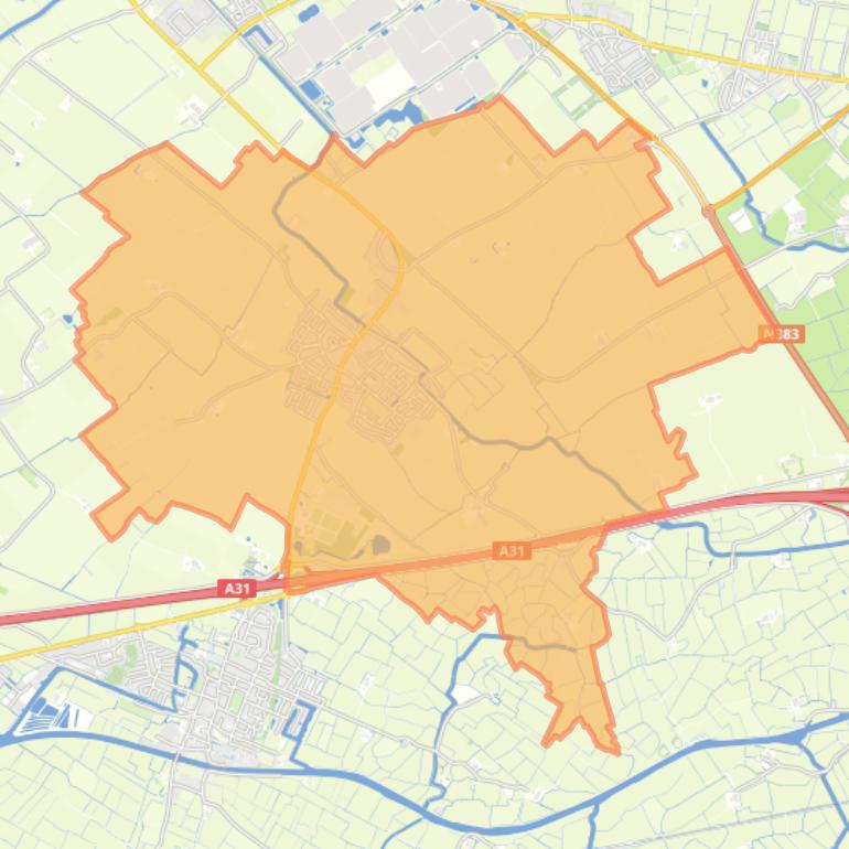 Kaart van de woonplaats Menaam.