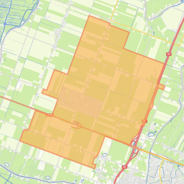 Kaart van de woonplaats Middenbeemster.