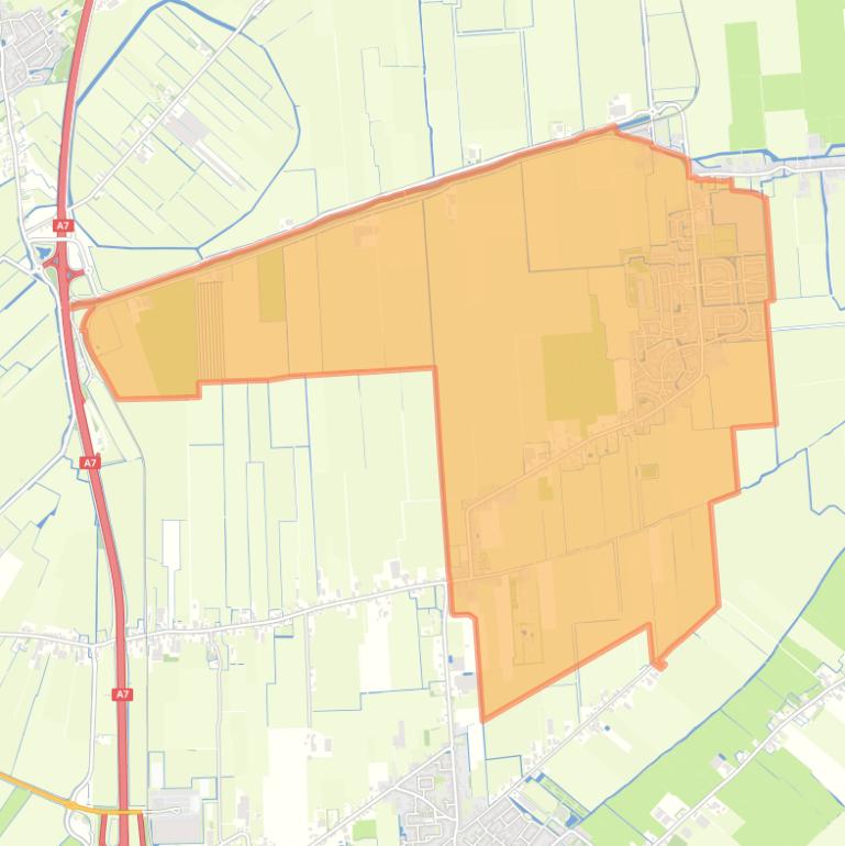 Kaart van de woonplaats Midwoud.