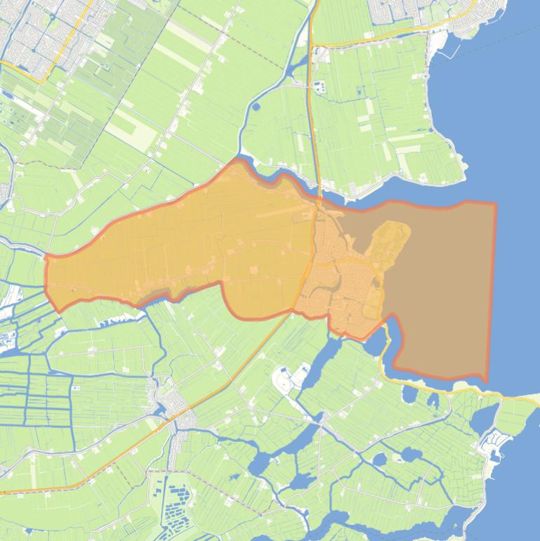 Kaart van de woonplaats Monnickendam.