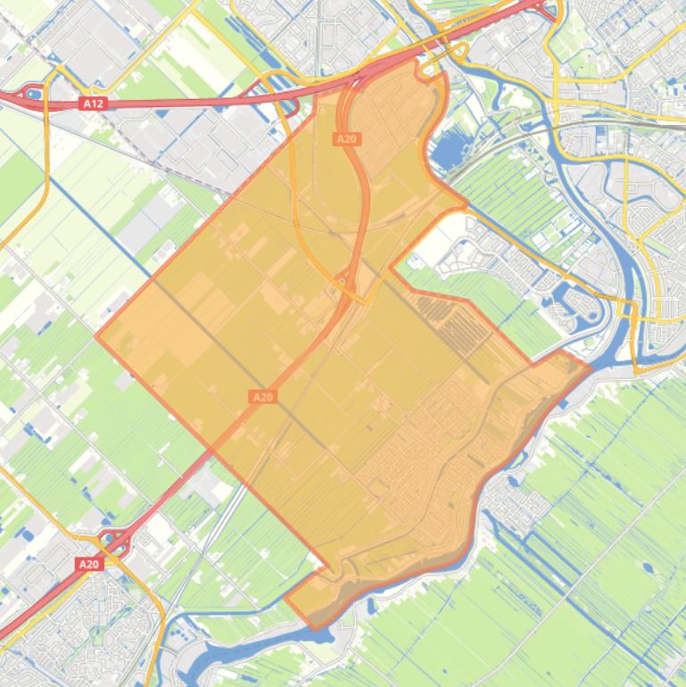 Kaart van de woonplaats Moordrecht.