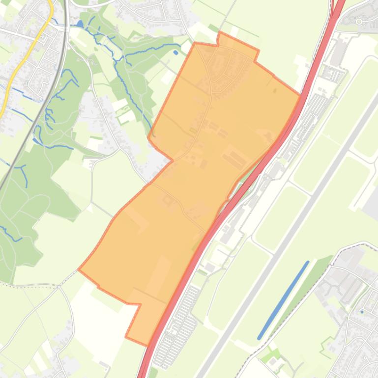 Kaart van de woonplaats Moorveld.