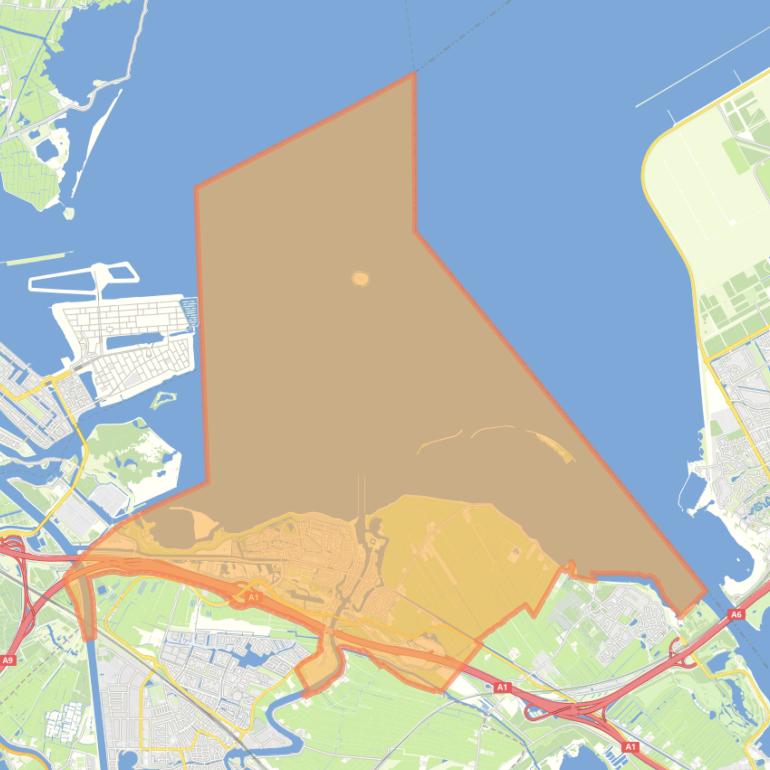 Kaart van de woonplaats Muiden.