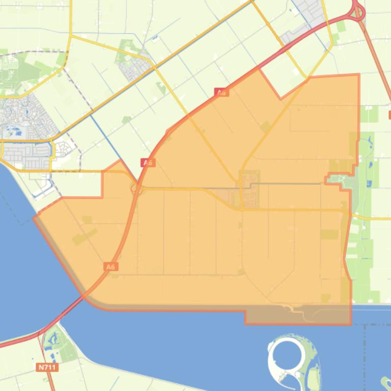 Kaart van de woonplaats Nagele.