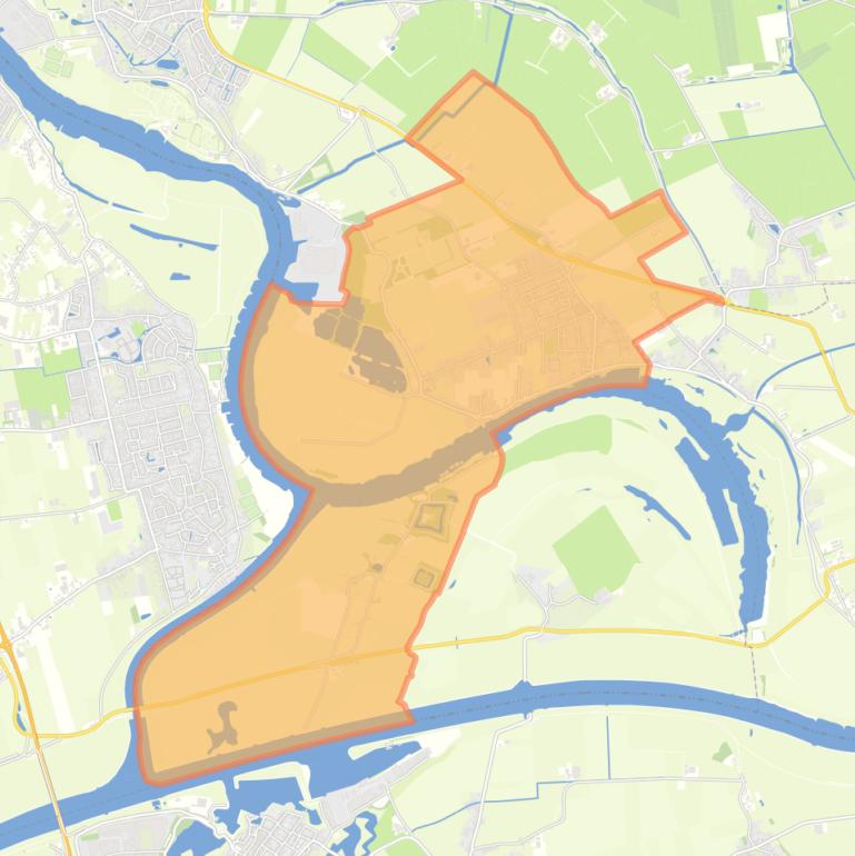 Kaart van de woonplaats Nederhemert.